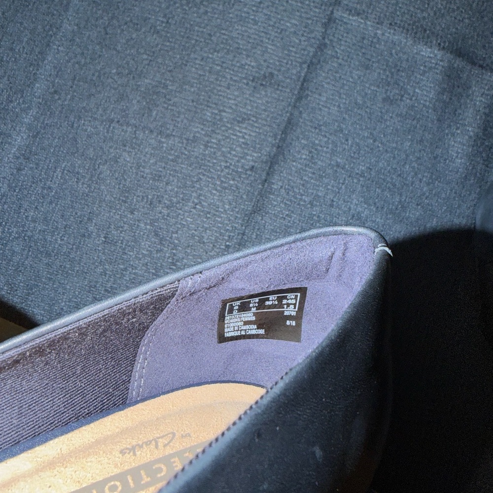 Clarks Two-Tone Navy Pointed-Toe 3in Heels - Picture 7 of 7